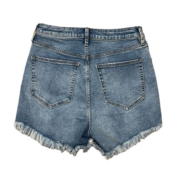 We the free curvy denim distressed button fly jean shorts size 28 - Picture 2 of 7